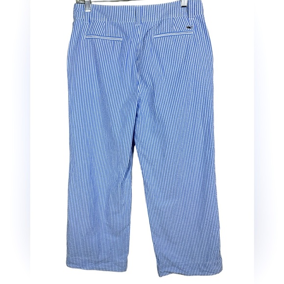 Vineyard Vines Women's Pants Sz 6 Blue White Striped 100% Cotton Cropped Summer - Picture 2 of 4